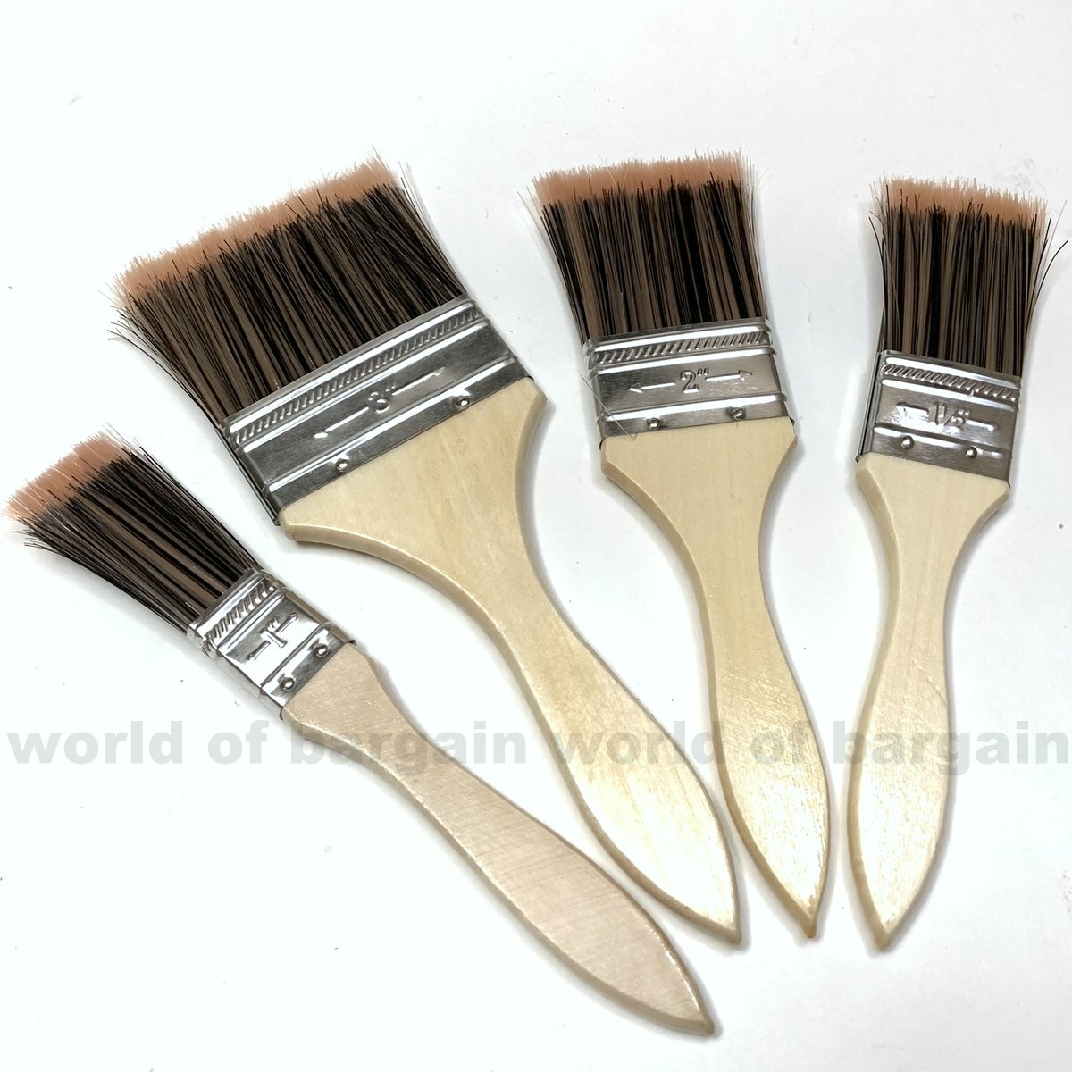 4pc Paint Brushes 1"- 3" Wide HALF DENSITY Bristles for House Trim Latex Acrylic