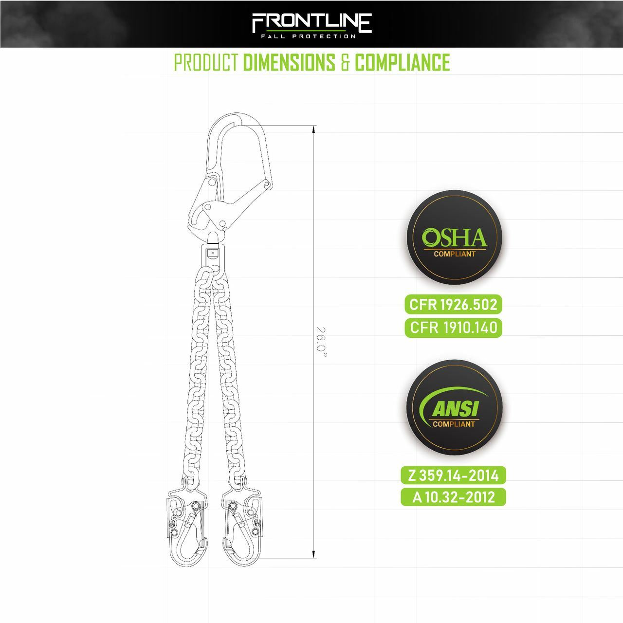 Frontline PSSW2R Rebar Positioning Chain Assembly with Swivel