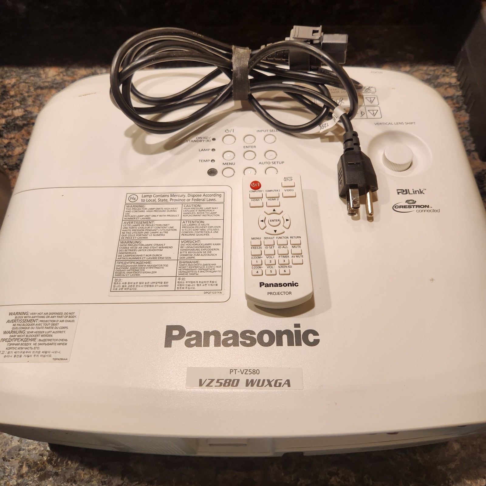 Panasonic PT-VZ580U 1080p 5000 Lumens Projector