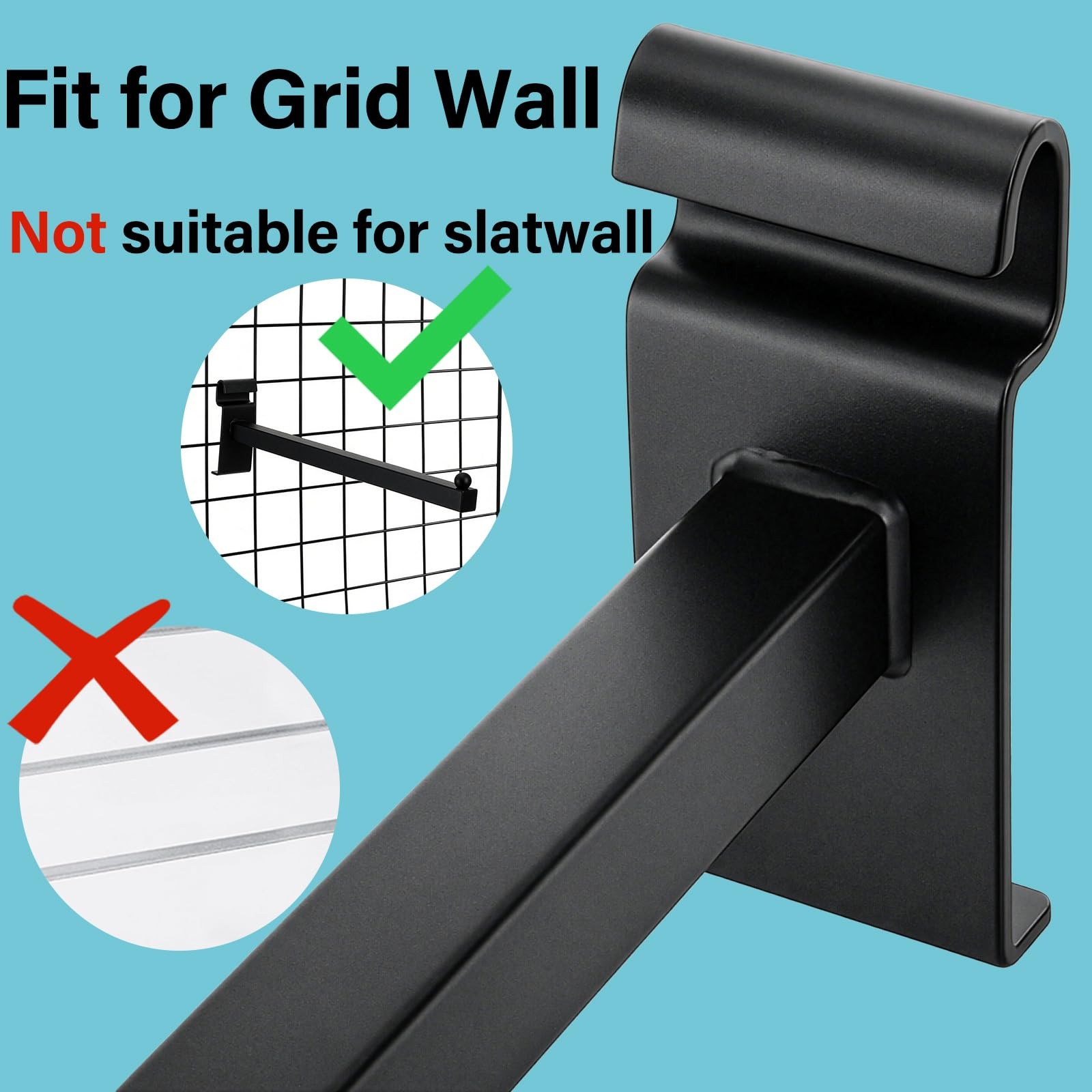 Gridwall Waterfall Hooks 12 Inch Clothing Hangers Wire Panel Bracket 10 PCS