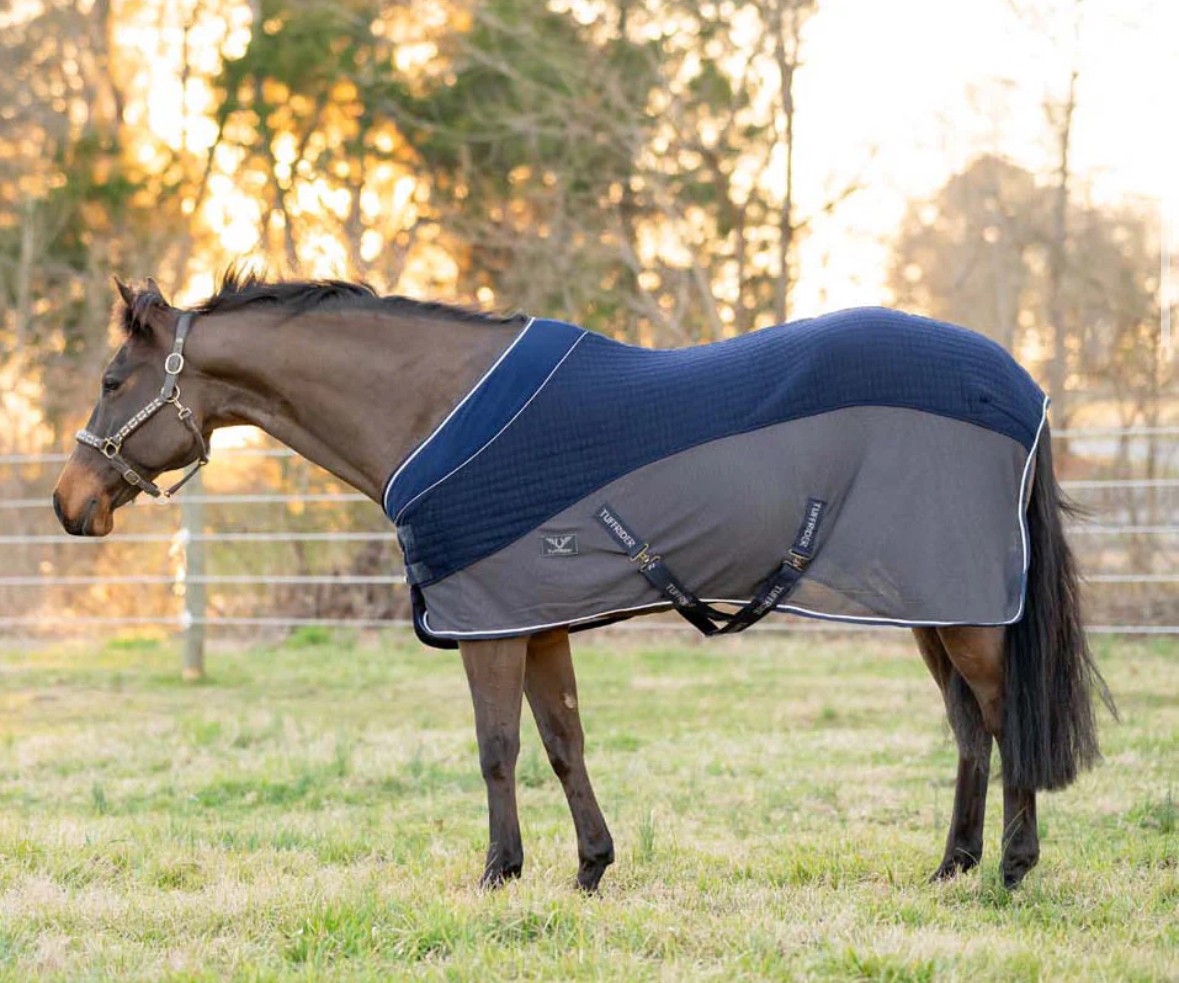 TuffRider Hybrid Standard Neck Cooler-Navy/Gray