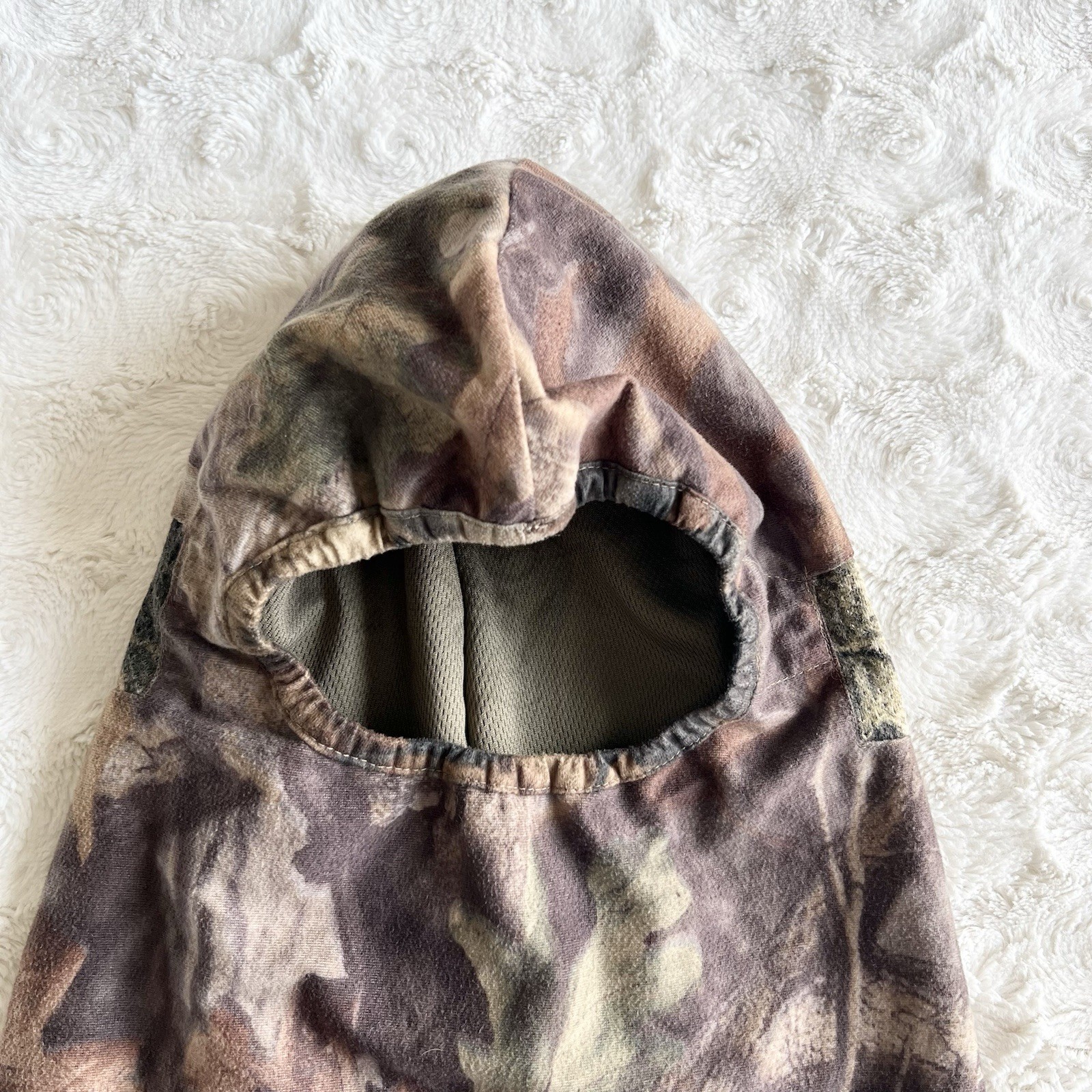 Vintage Cabelas Balaclava Ski Mask Adult OS Brown Camo Outdoor Timber Hunting