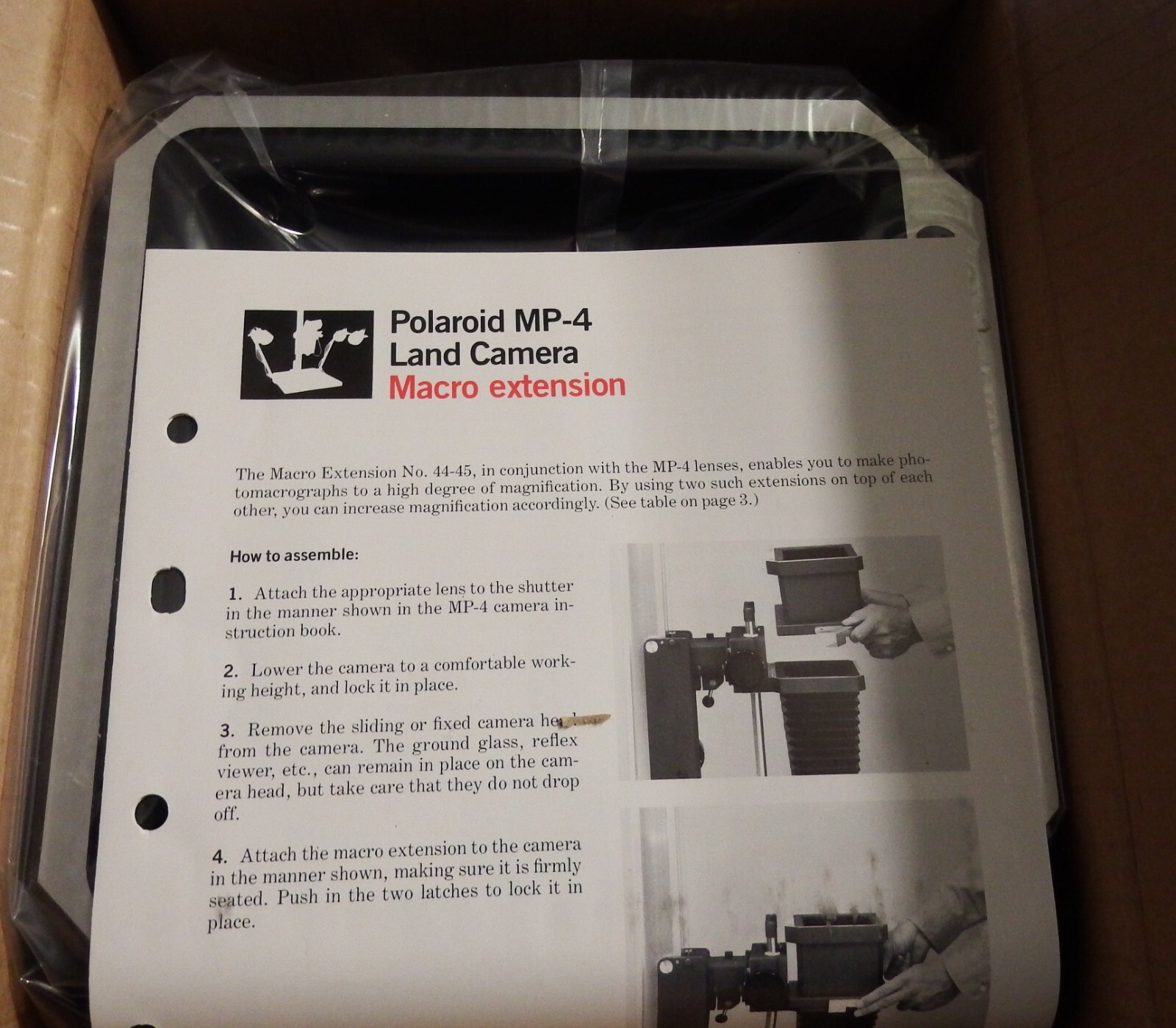 Polaroid MP4 Macro Attachment Adapter 44-45 NEW! in Original Box 601122 V24