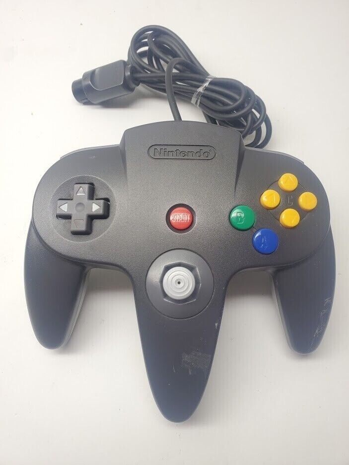 Excellent Official Nintendo 64 Black Controller OEM N64 Original Tight Stick WOW