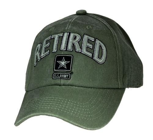 ARMY RETIRED 3-D STAR LOGO OD OLIVE  MILITARY HAT CAP