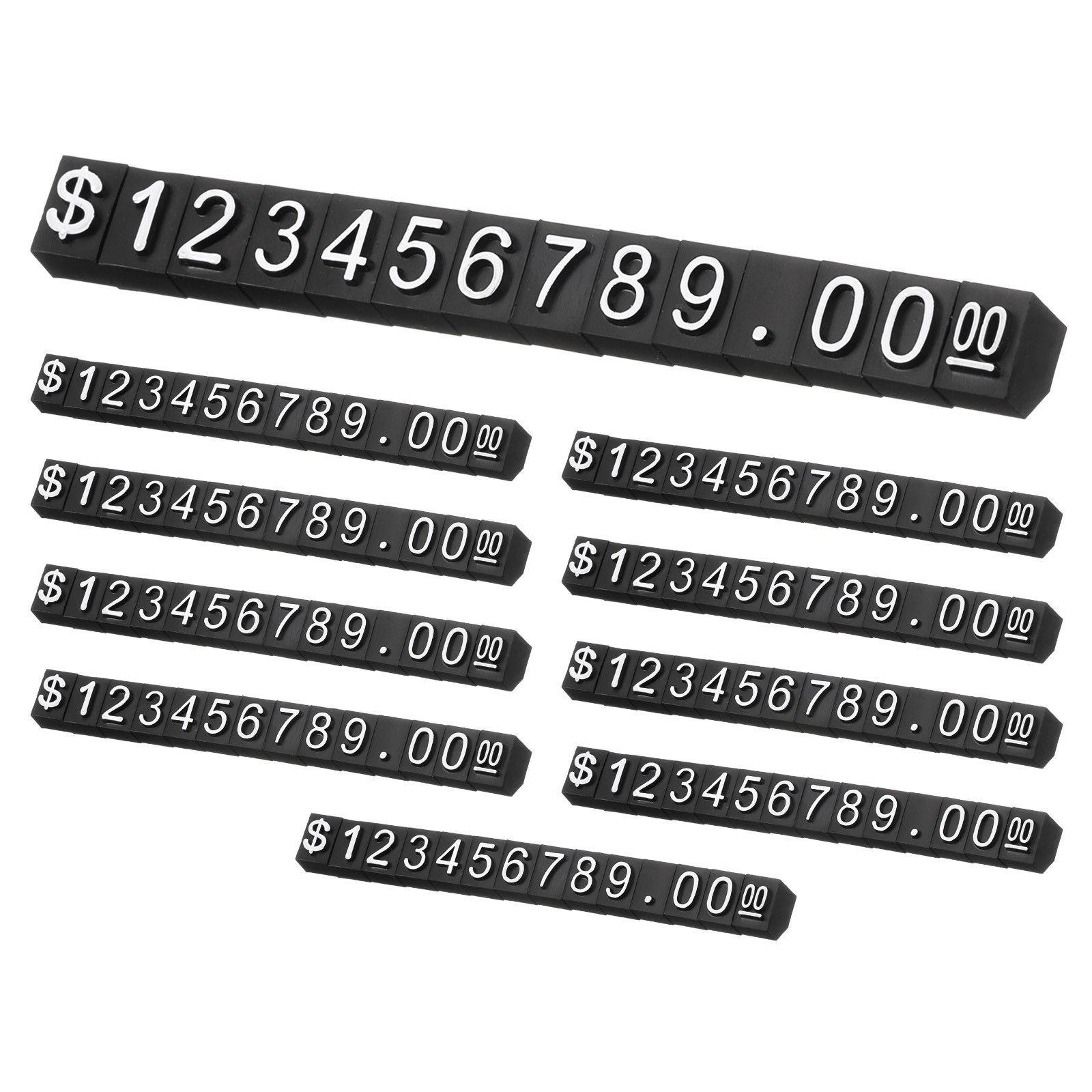 10 Set Price Display Cube Price Tag Stand Mini Tag(Black/White 2.2" Length)