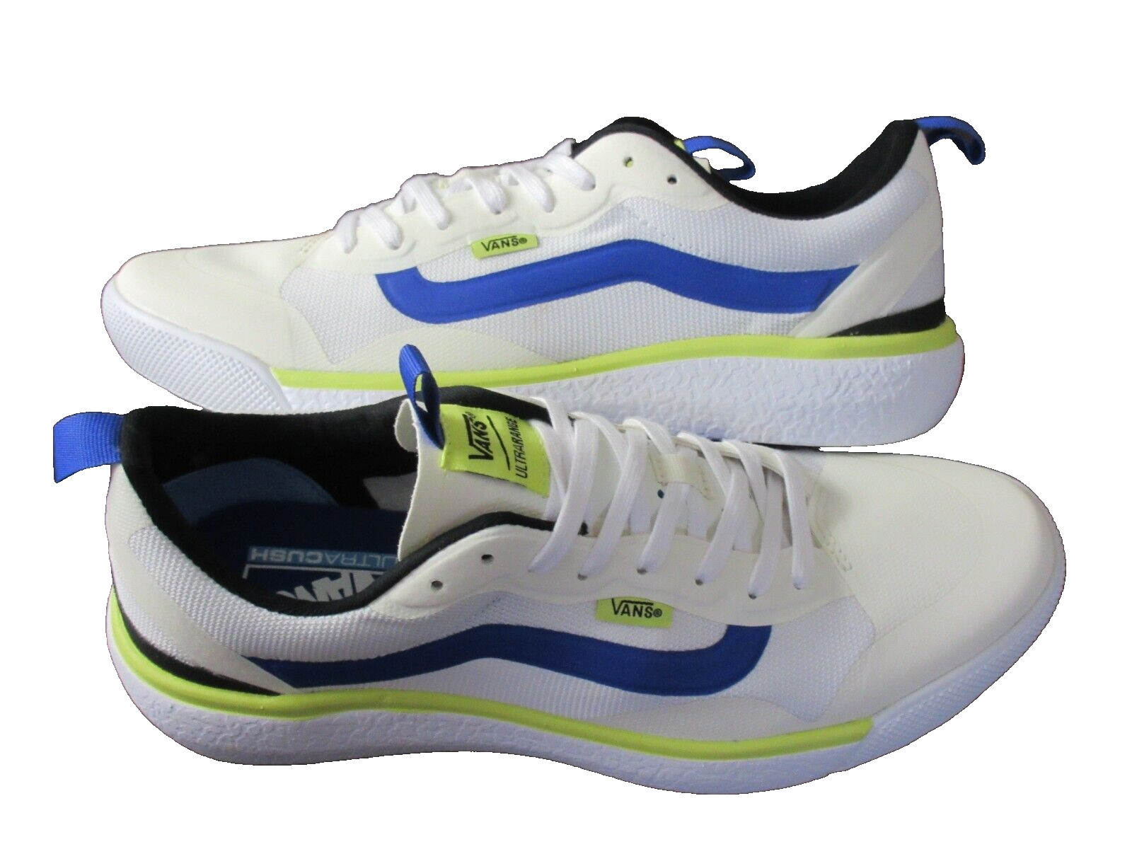 Vans Men's UltraRange Exo True White Multi Blue Green Striped Shoes Size 11.5