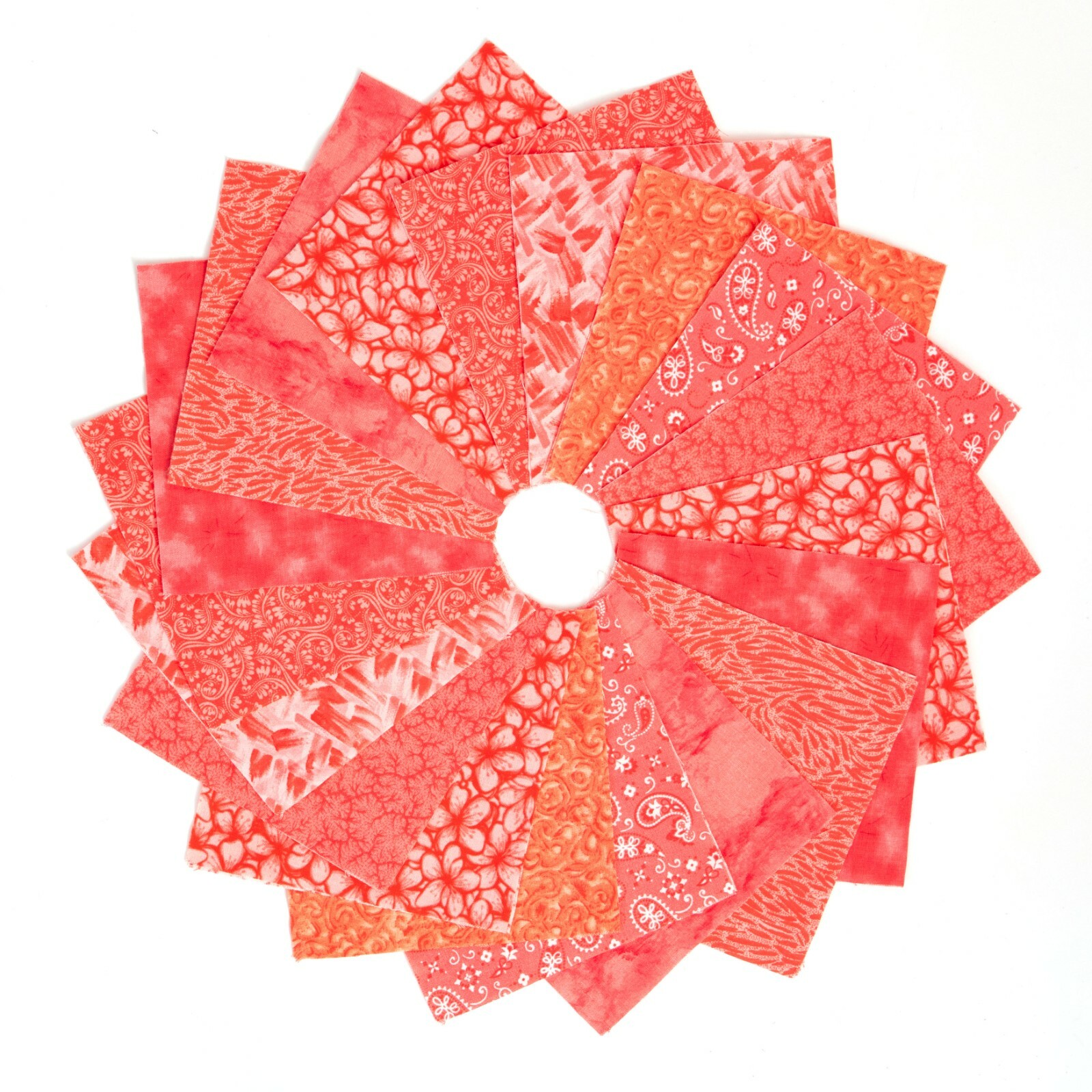 It's All Coral 90-pc precut charm pack 5" squares 100% cotton fabric quilt Coral