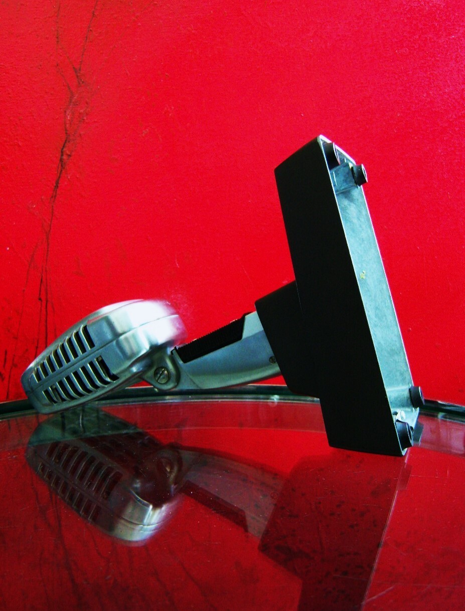 Vintage 1960's Shure 737A crystal super cardioid microphone w period S37A stand