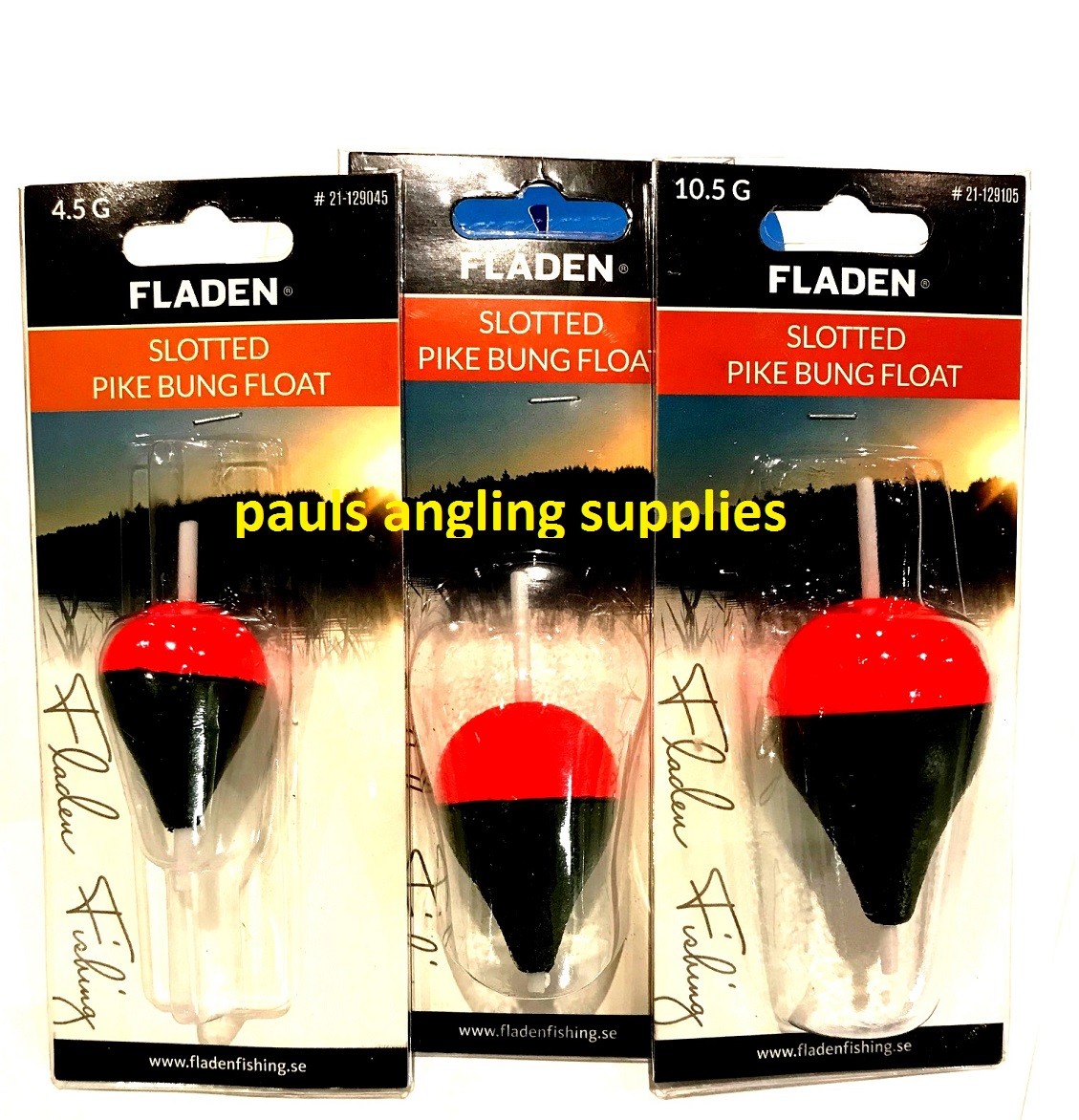 Slotted Fishing Pike Bung Set Of 3 Assorted Floats Bungs 4.5g / 7g & 10.5g