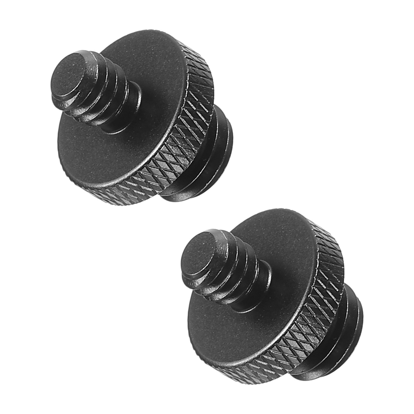 2 Pack Mic Stand Adapter M10 Male to 1/4 Male Tripod Screw Double Sides Black