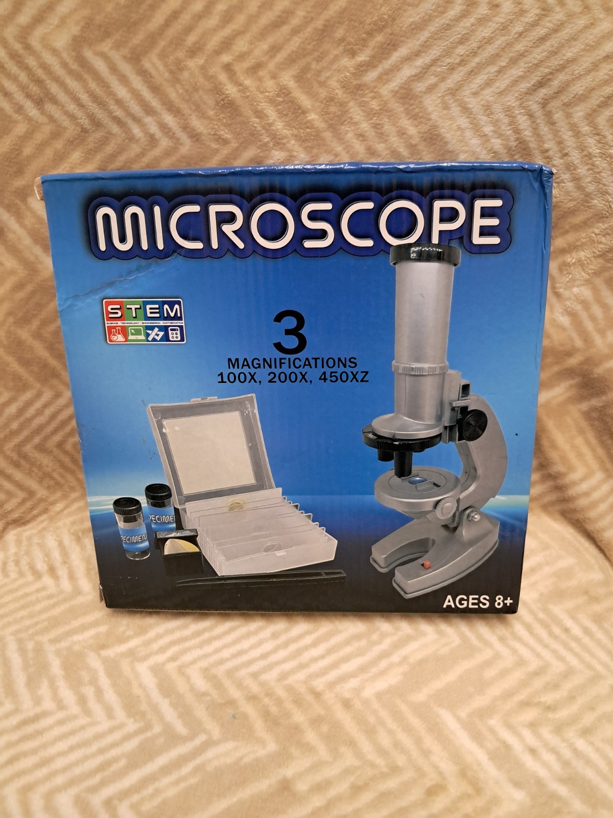 NEW Space & Science MICROSCOPE kit 3x magnifications prepared slide STEM set