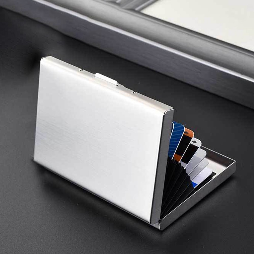 Stainless Steel for credit Card Holder 6 Slots Compact Design for Business Use