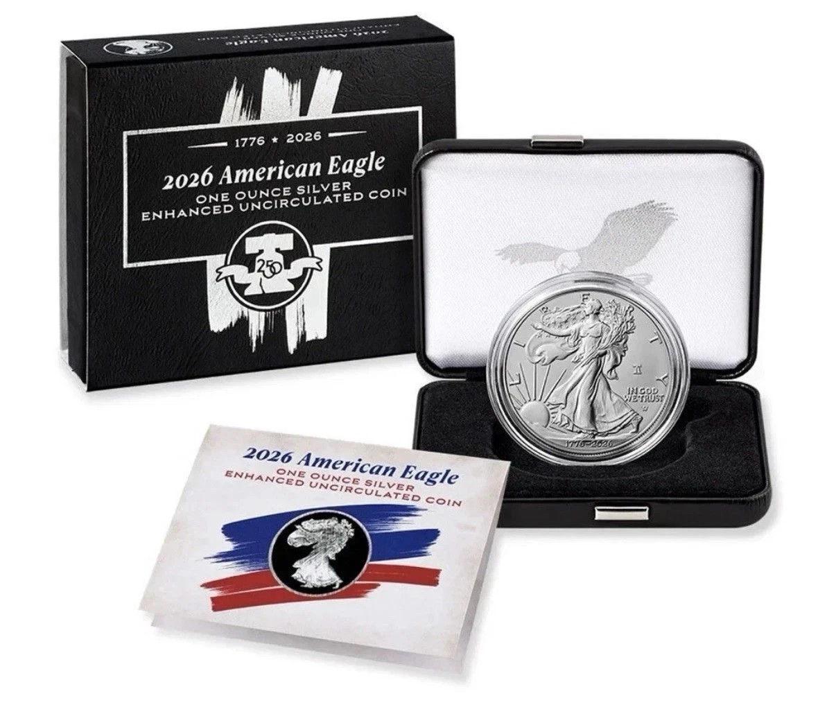 2026 American Eagle Silver One Ounce Enhanced Uncirculated Coin 26EG In Hand