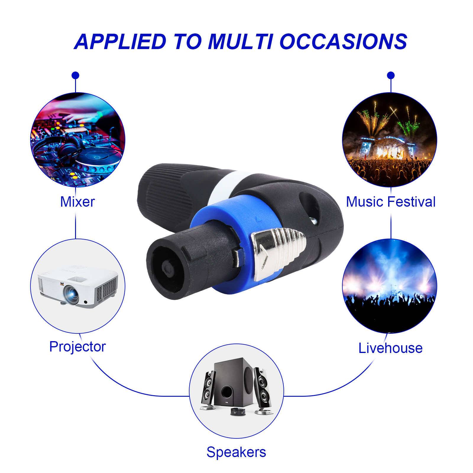 Pro Speakon Connector - NL4FRX Right Angle 4 Conductor Audio Cable Adapter Plug