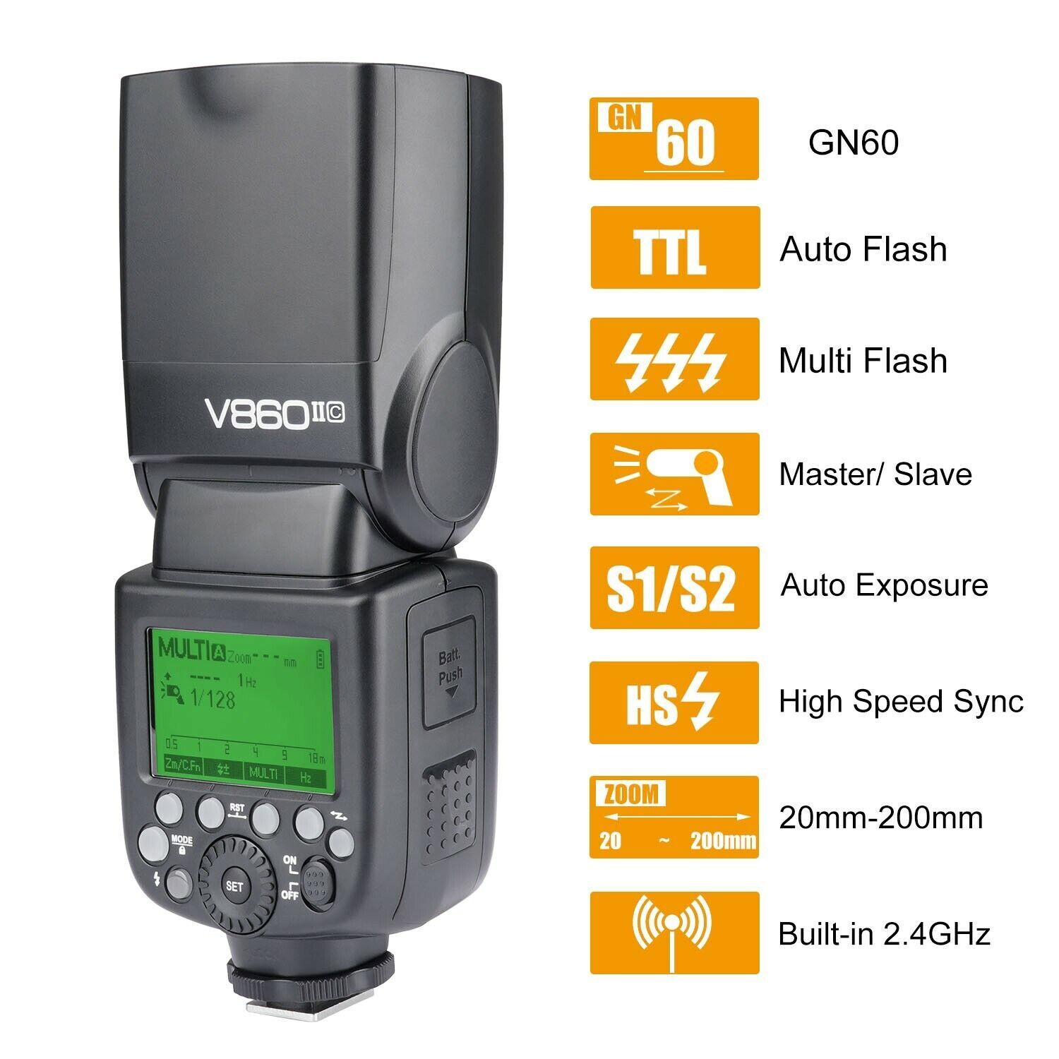 Godox V860II-C Camera Flash for Canon Flash Speedlite Speedlight Light 2.4G HSS