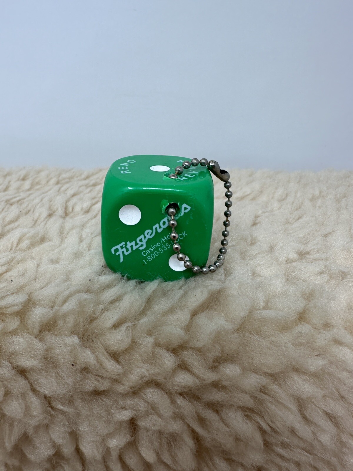 VTG Fitzgeralds Casino Hotel Dice Keychain Reno Nevada NOS New