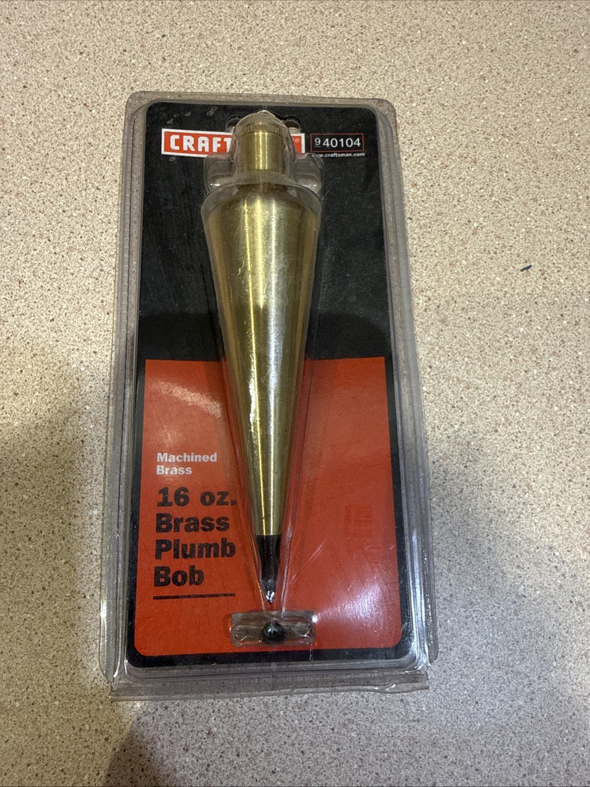 940104 Craftsman Machined Brass 16 oz. Plumb Bob, 015812401044 NOS
