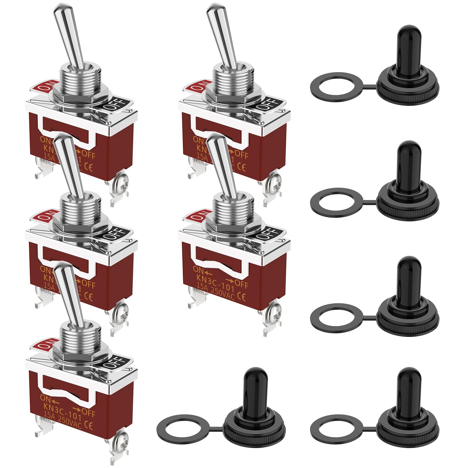 Toggle Switch ON-Off Waterproof 2 Way 30A 12VDC/15A 250VAC 2 Position 120V SP...