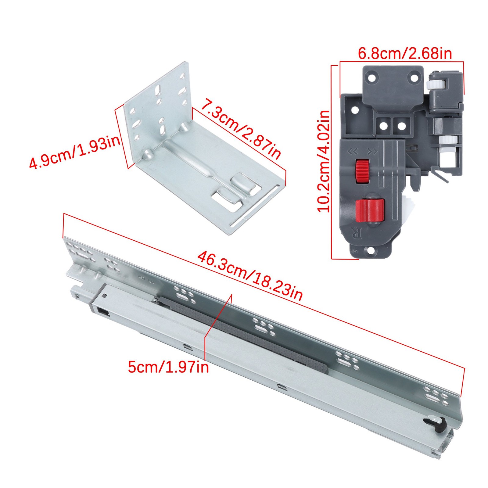 18 Inch Concealed Drawer Slides Undermount Soft Close Full Extension