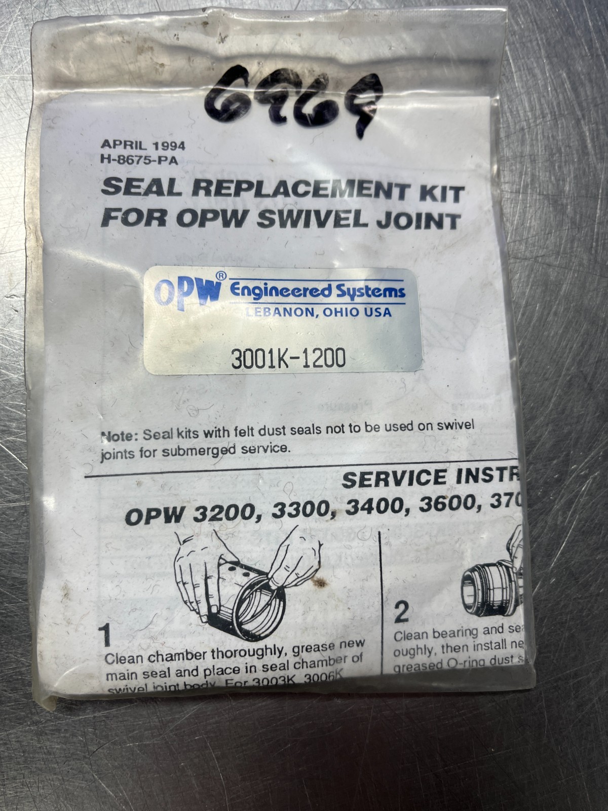 3001K-1200  Genuine OPW  SEAL KIT  Swivel Joint  3001K1200