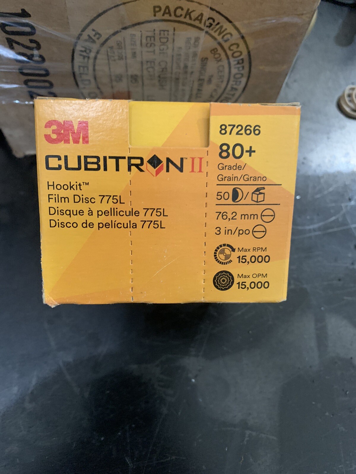 3M 3” Cubitron II 80+ Grade/Grain/Grit   87266  Hookit 775L    50 Disc Per Pack