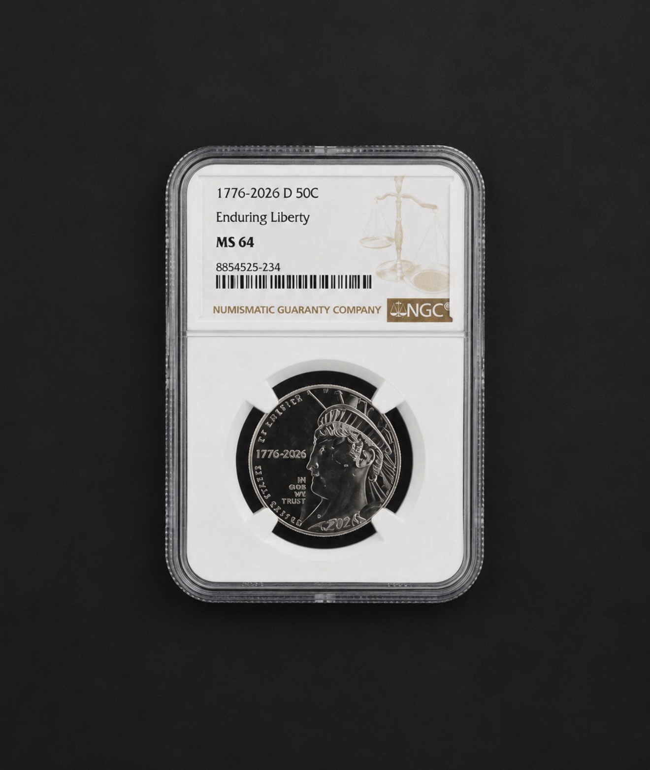 1776-2026 D Enduring Liberty Half Dollar 50C FDOI NGC MS64