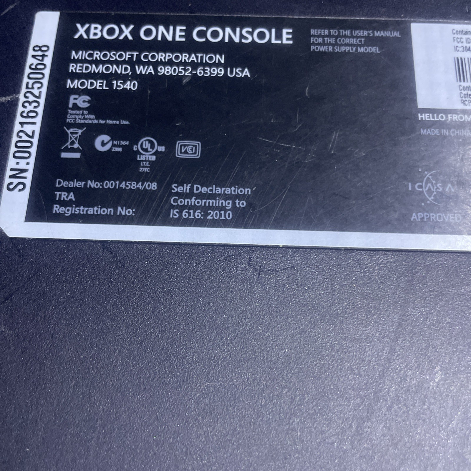 Microsoft Xbox One Home Console - Black (1540)