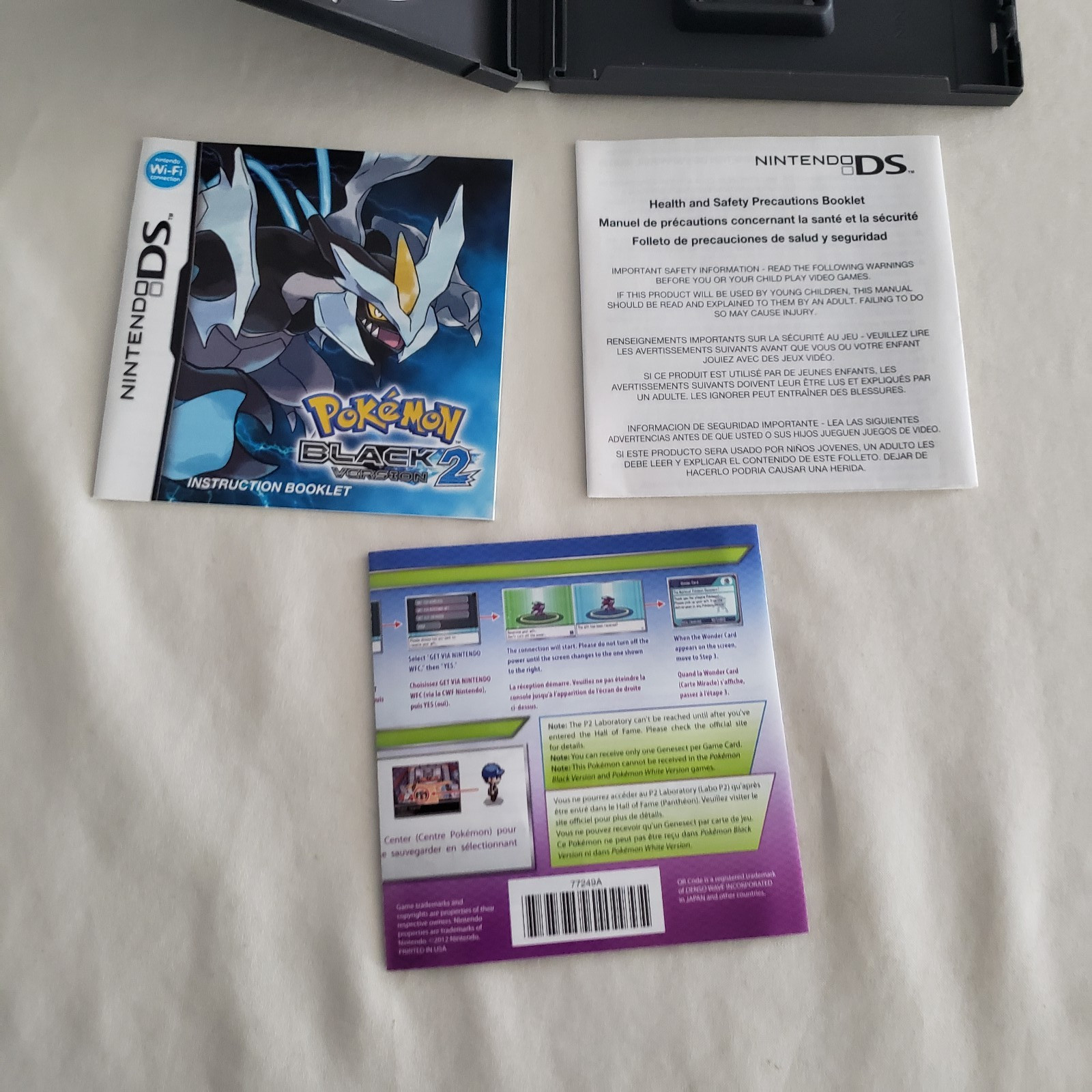 Pokemon Black Version 2 Case Manual, etc Only NO GAME Nintendo DS