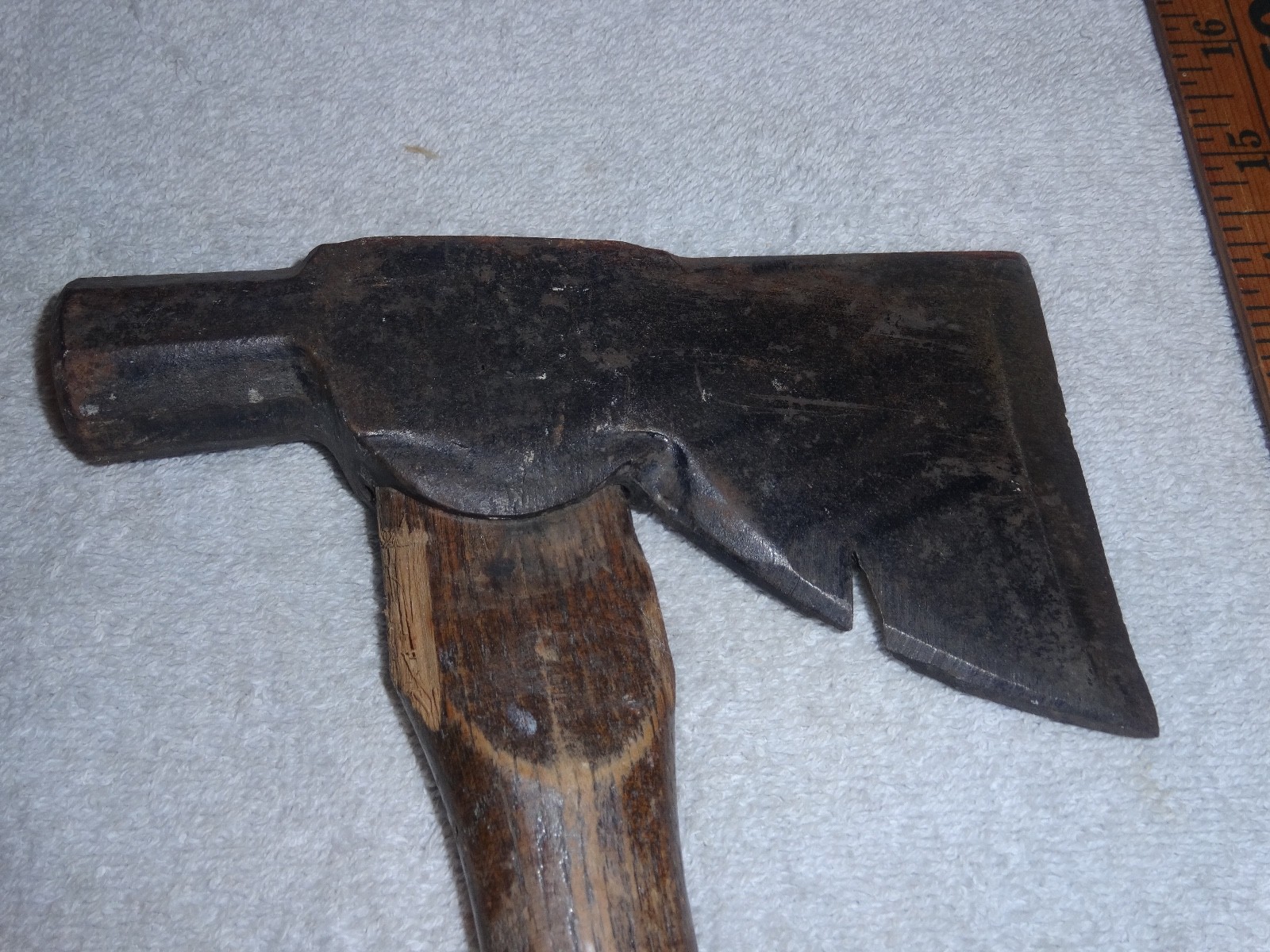 ANTIQUE ORIGINAL 14" STANLEY WOOD & METAL AX+ HAMMER 59 WEAR SAFETY GOGGLES TOOL