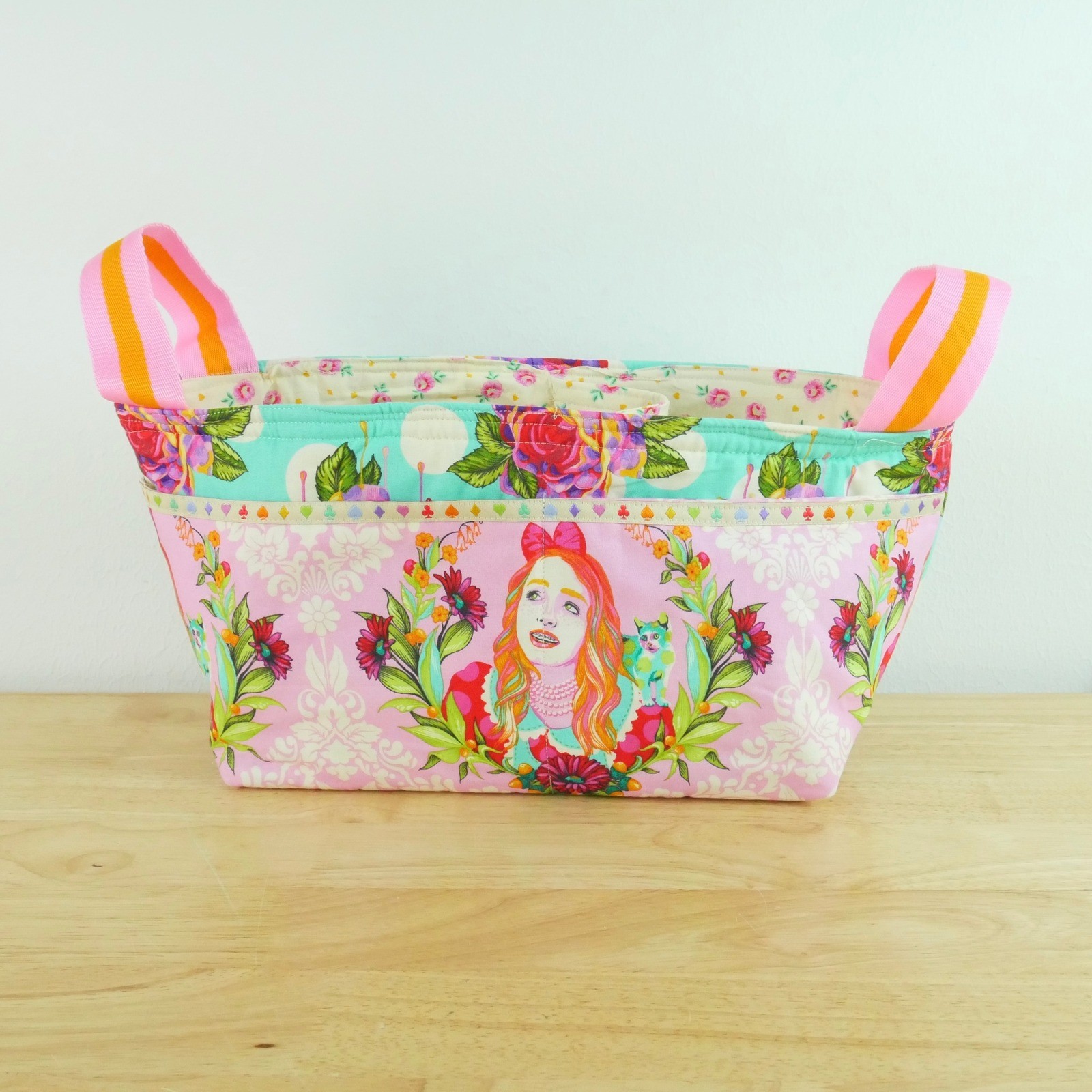 Tula Pink Noodlehead Divided Basket Craft Bag Caddy Curiouser and Curiouser