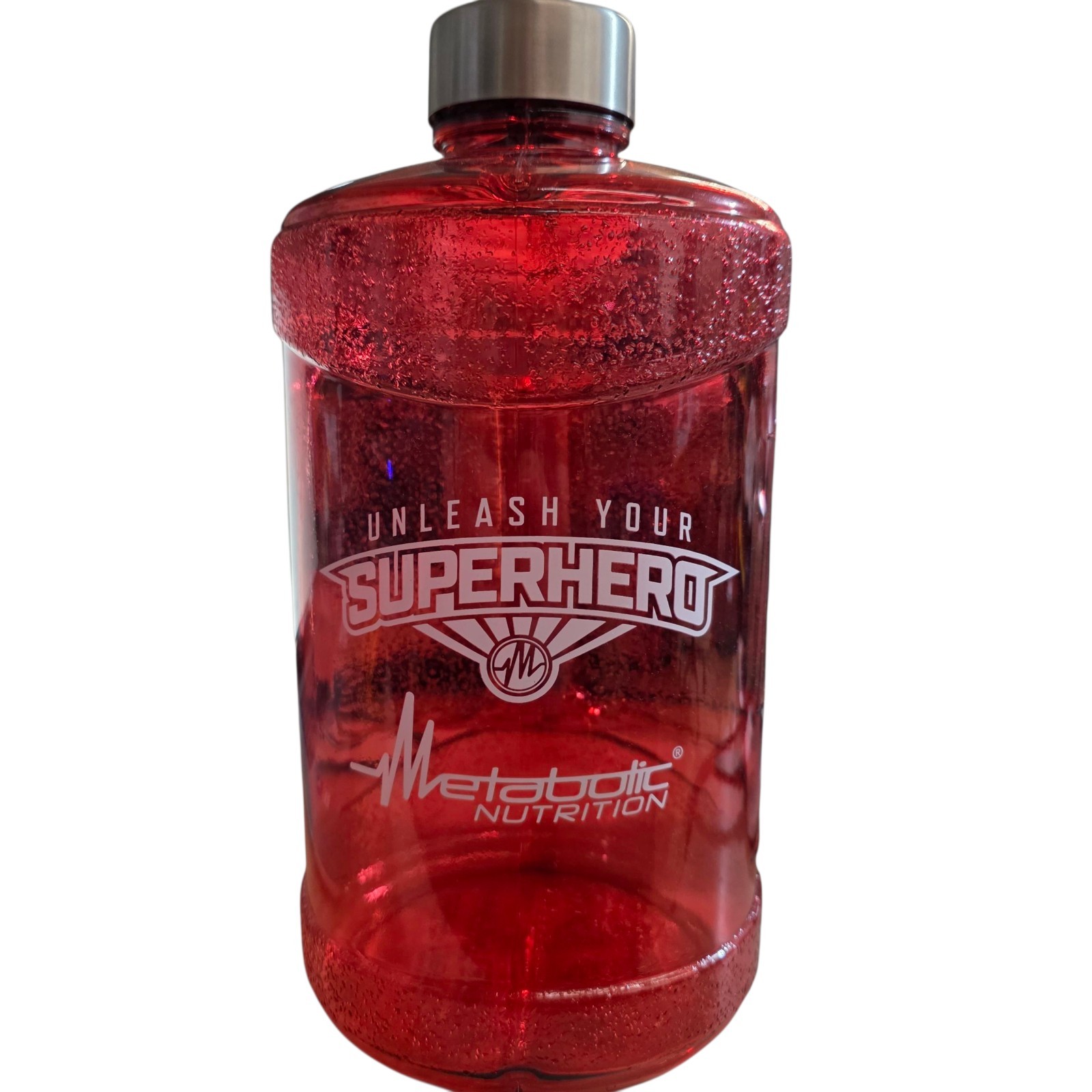 Metabolic Nutrition Red Unleash Your Superhero 73oz Water Jug with Handle
