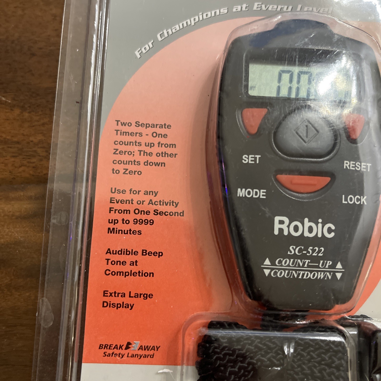 Robic SC-522 Digital Count-Up and Countdown Handheld Timer Black