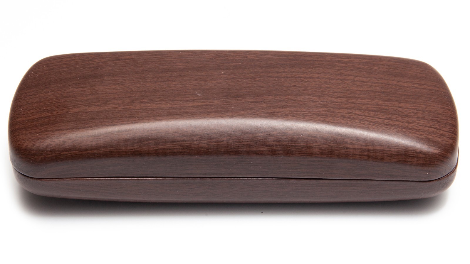NEW Clam Shell Brown Wood Look Eyeglasses Glasses Hard Case w/ Cleaning Cloth C8