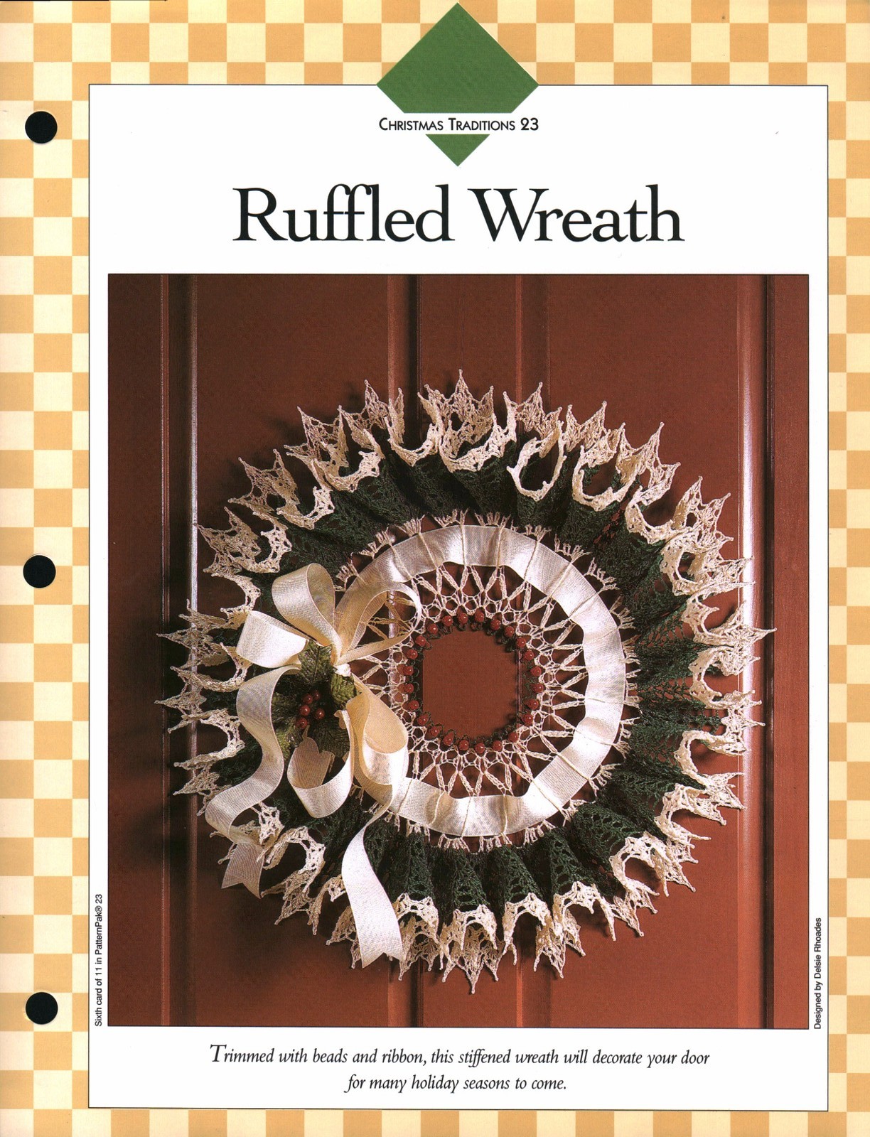 Ruffled Wreath - Christmas Trads 23 | Vanna Crochet Faves 85230-F
