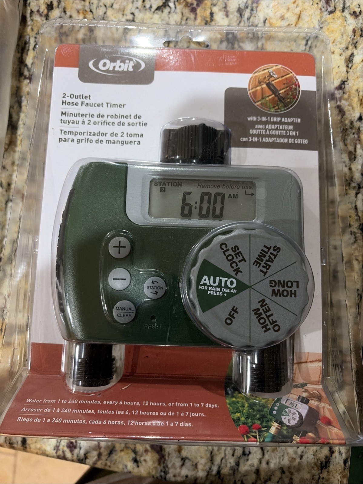 Orbit- Programmable 2 Outlet Hose Faucet Timer - NEW