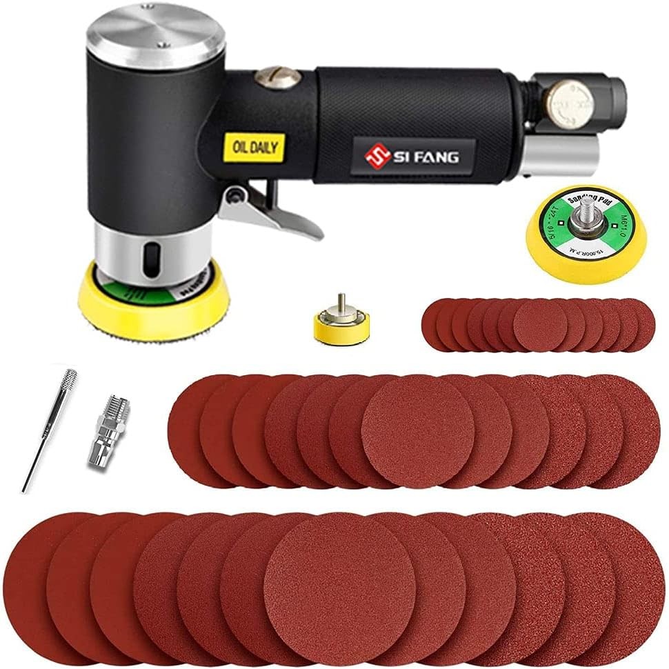 1-3 Inch Mini Pneumatic Sander Kit For Auto Paint Stripping Wood Metal Polishing
