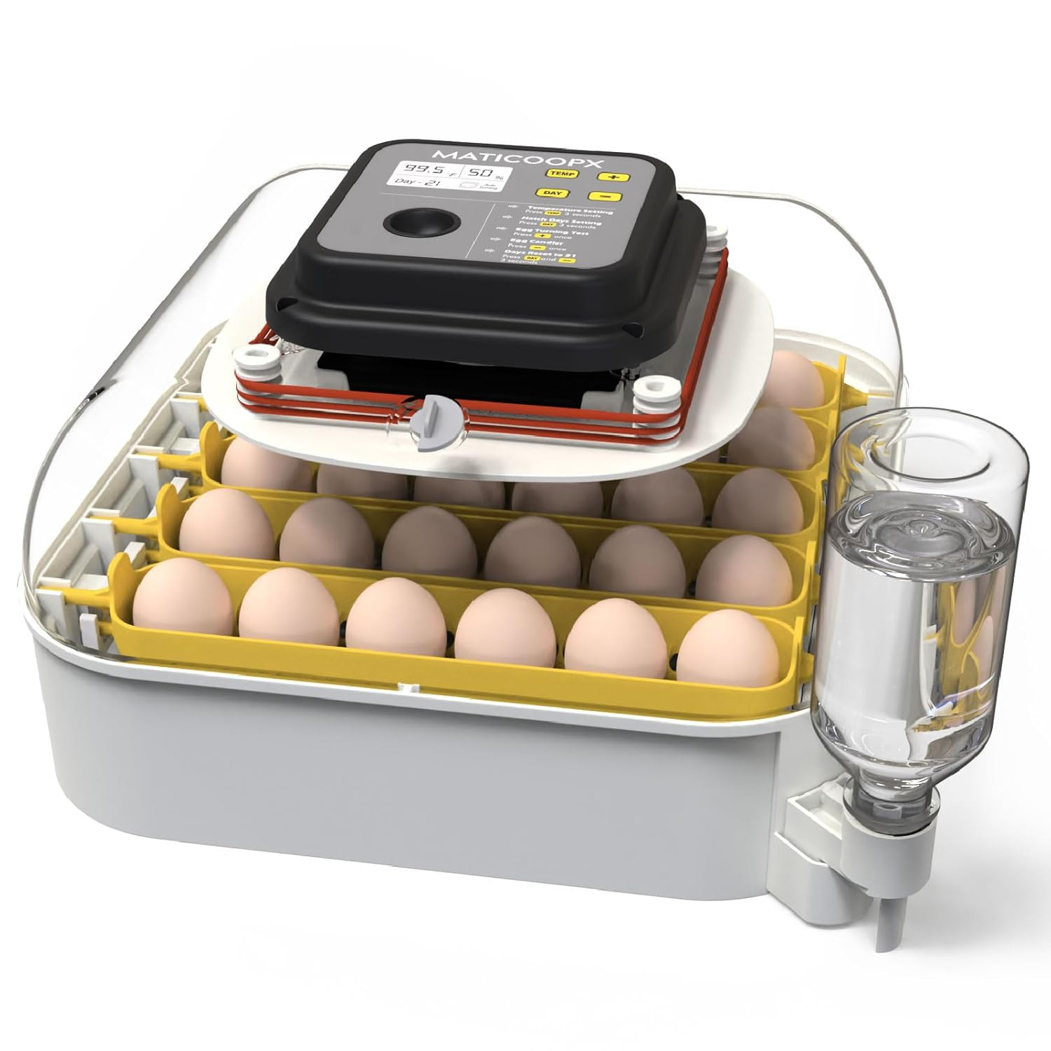 30 Egg Incubator with Humidity Display, Egg Candler, Automatic Egg Turner