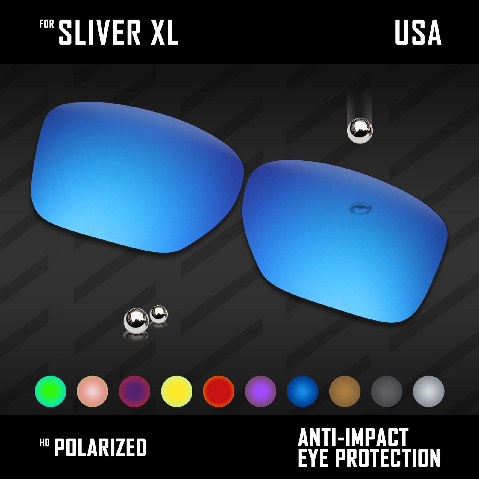 Anti Scratch Polarized Replacement Lenses for-Oakley Sliver XL OO9341