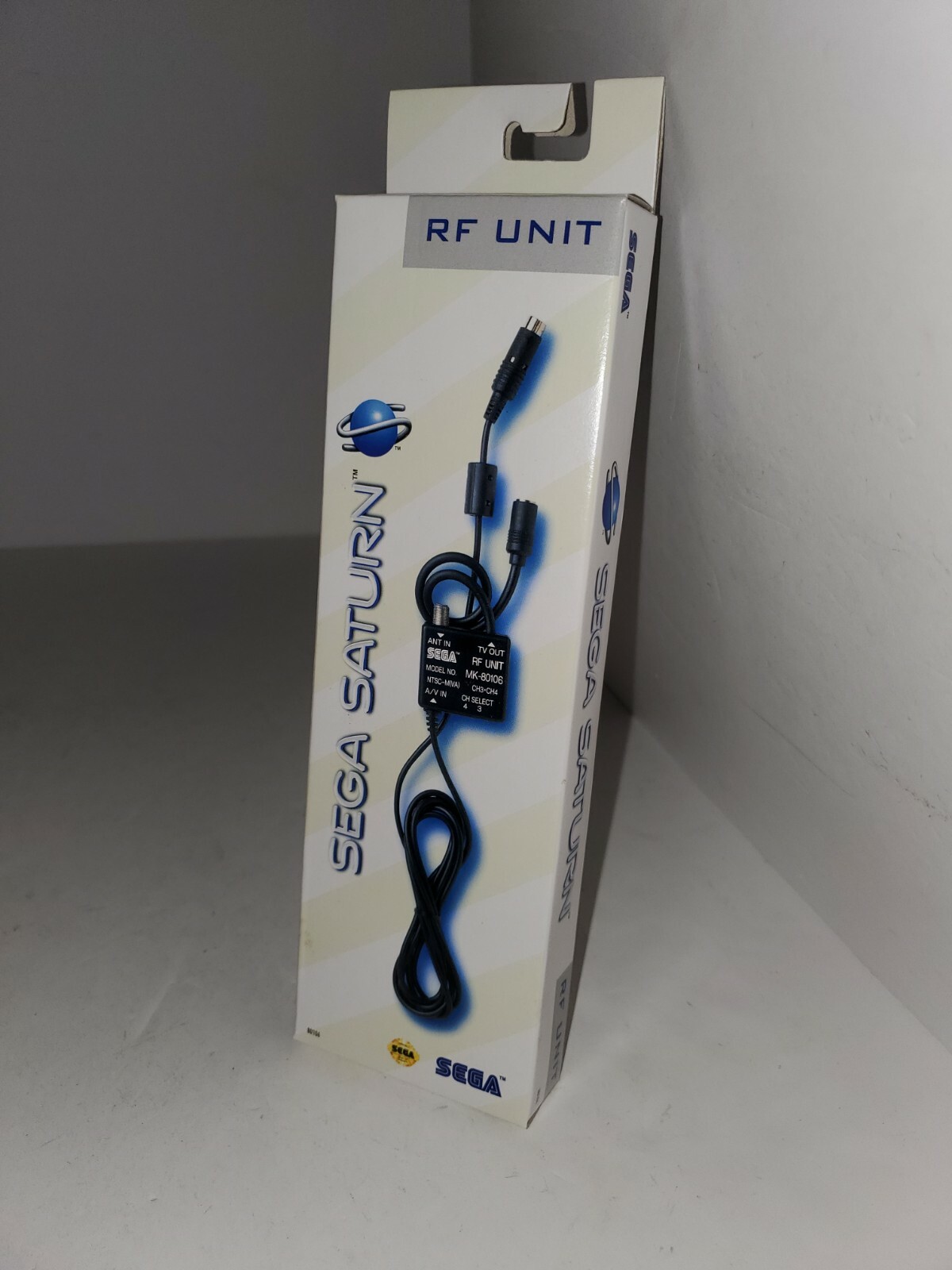 NEW IN BOX OFFICIAL OEM SEGA SATURN RF RFU TV CORD SWITCH CABLE ORIGINAL GENUINE