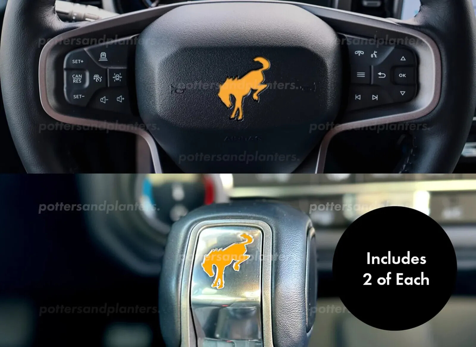 Steering Wheel & Shifter Decal Stickers Set For Bronco 21 22 2023 2024 2025 2026
