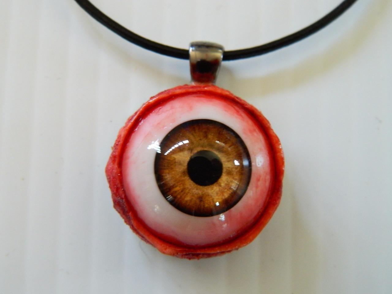Halloween Horror Prop -  EYEBALL Pendant for costume or cos play! (Brown)