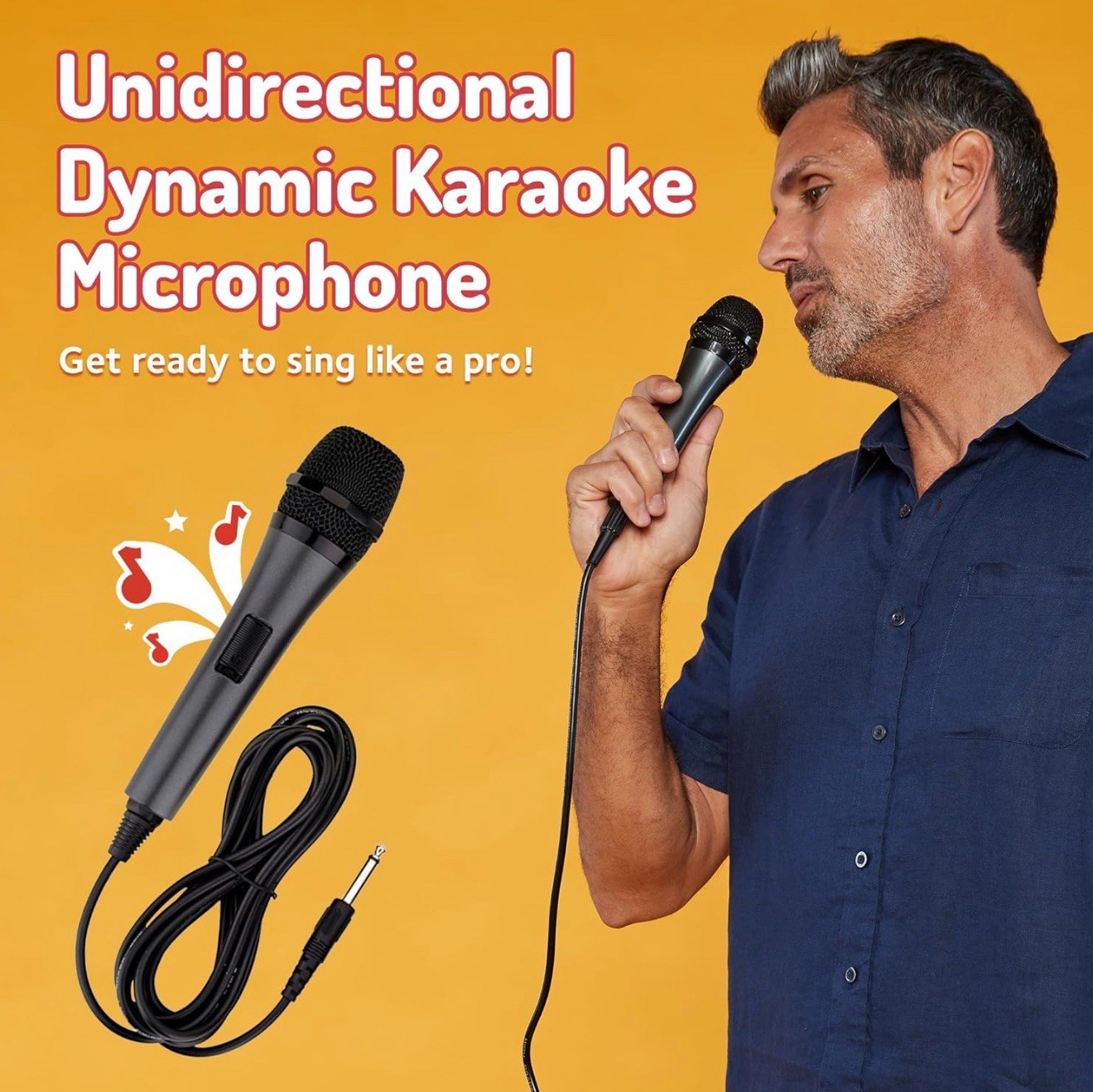 Singing Machine Wired Microphone for Karaoke, (Black) - Limited Time Offer