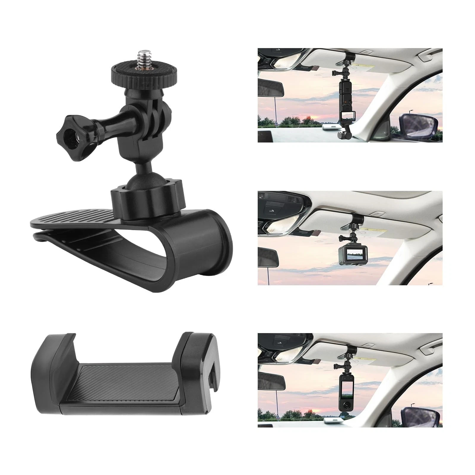 Flymile Car Sun Visor Mount for Insta360 X5 X4 X3, Car Mount Inside Holder with