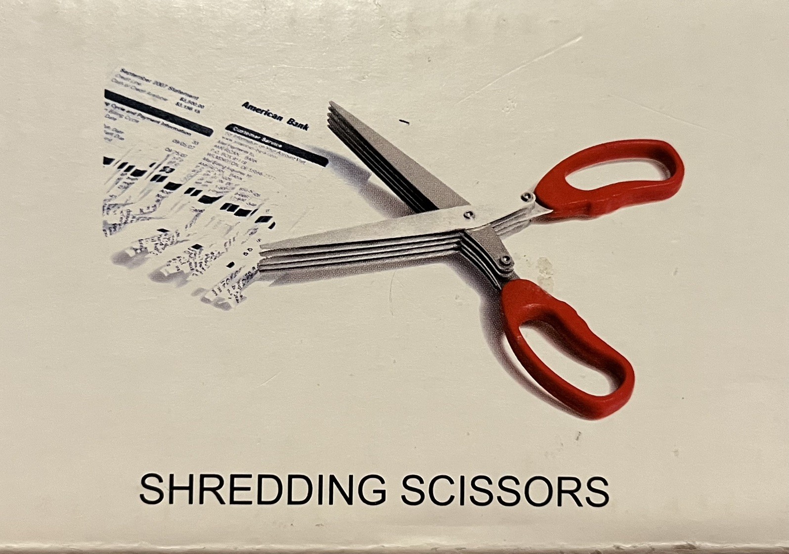 SHREDDING Scissors, 5 Steel Blades, NEW in Box, Shreds Paper, Documents & Herbs