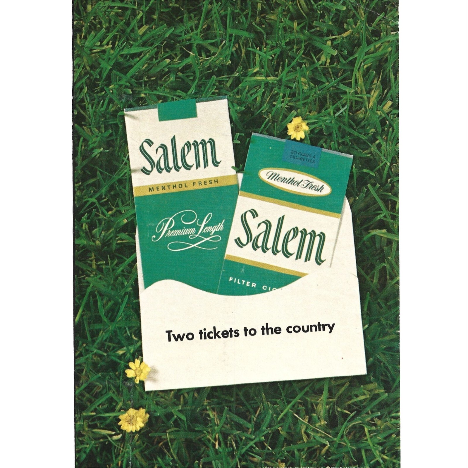 Salem Cigarette AD 1970s Vintage Print Ad 9 inch