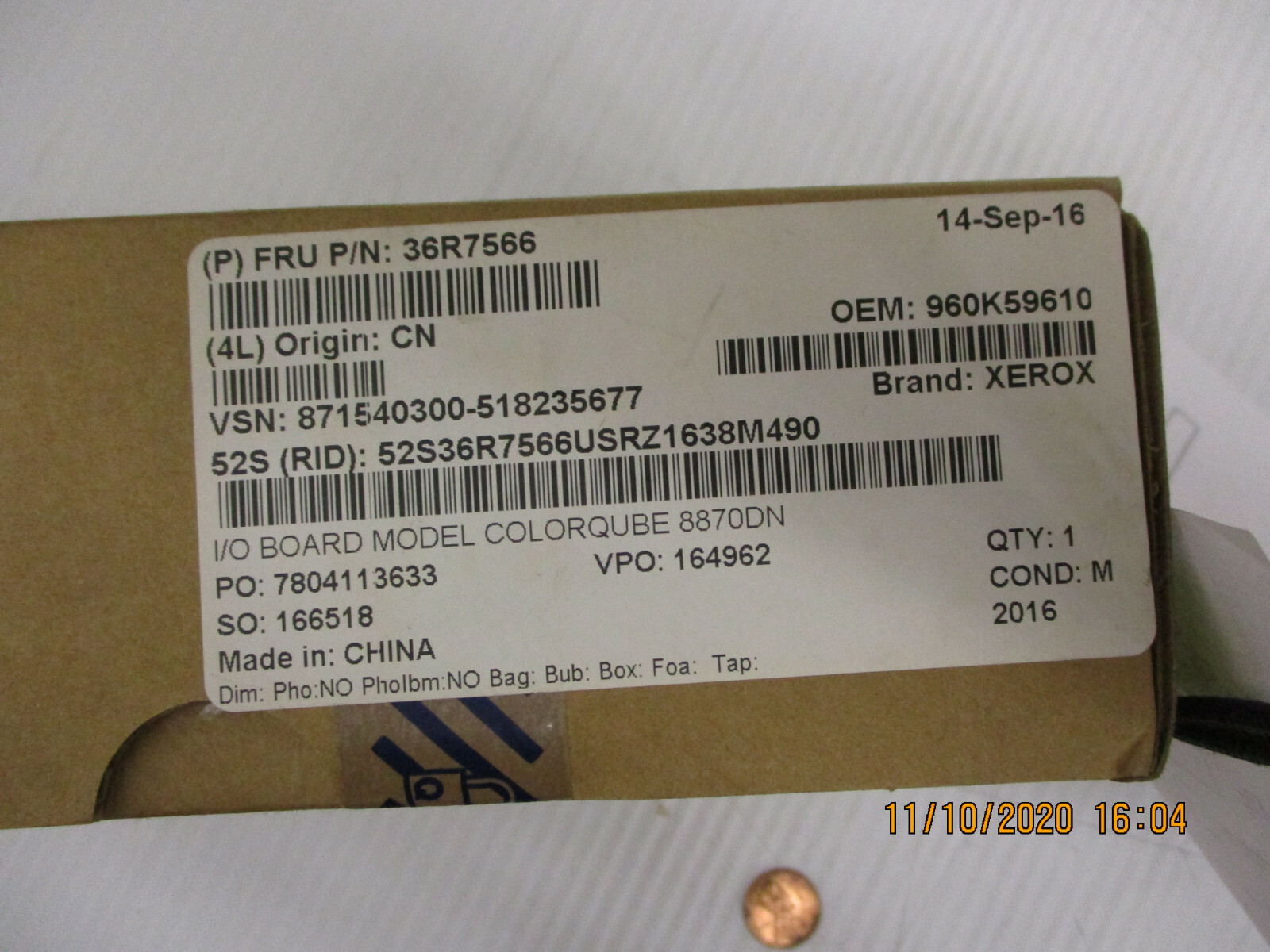 Open Box, IBM, 36R7566, I/O Board