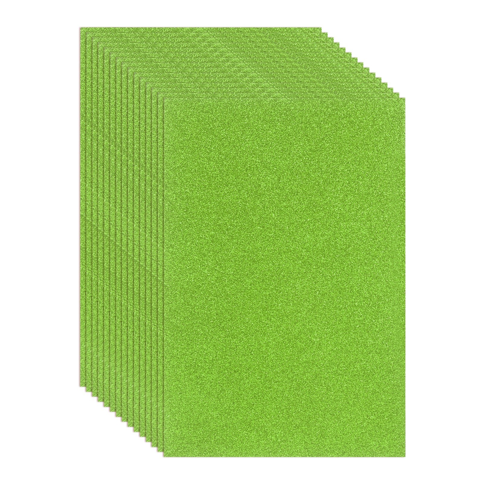 15Pcs EVA Glitter Foam Sheet, Glitter Self Adhesive Foam Sheets, Green