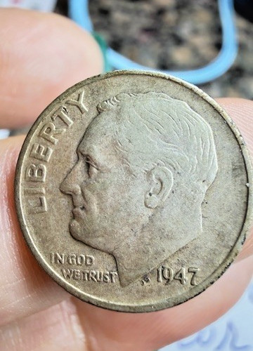 1947s Roosevelt Dime  90% Silver Low Mintage  (VF) See Pics