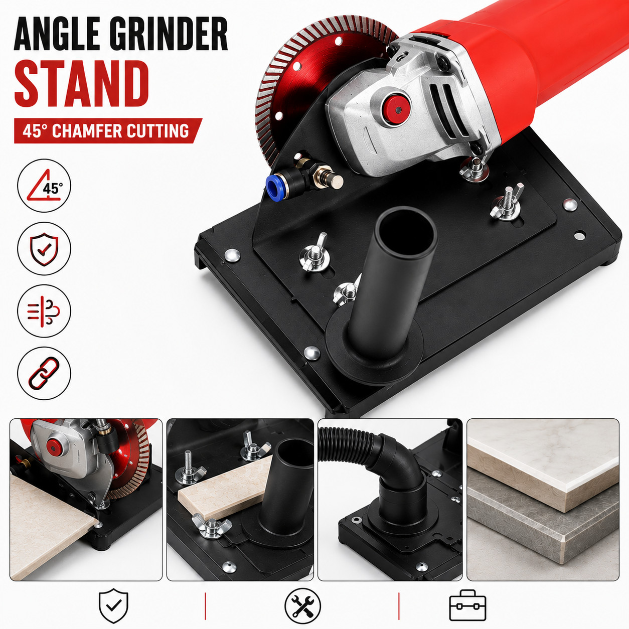 Angle Grinder Stand For Tile 45 Degree Chamfer Cutting Tile Chamfering Tool US